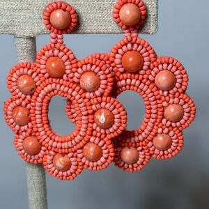 Stella&Dot Coral Statement Earring - like new/display only